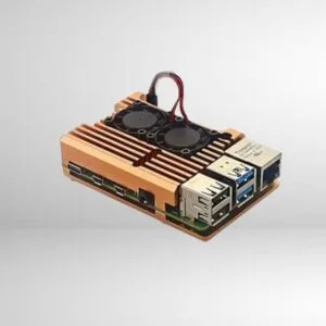 Raspberry Pi Metal Aluminum Case with Double Fans for Raspberry Pi 4B (Gold)